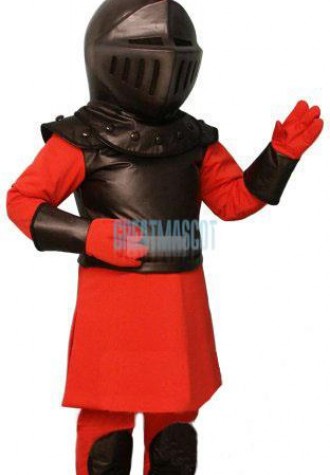 Cute Red Knight Mascot Costume