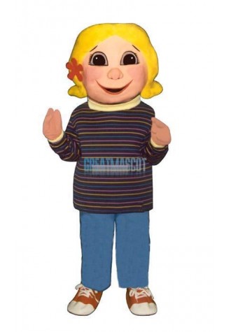 Yellow Hair Girl Mascot Costume