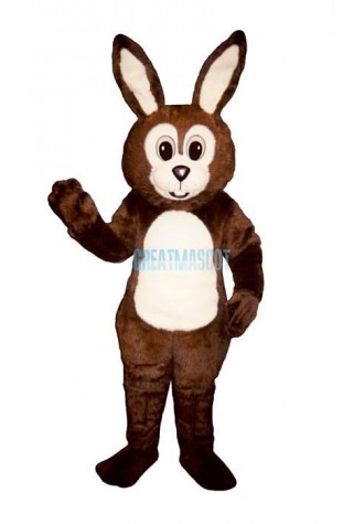 Brown Fat Bunny Mascot Costume
