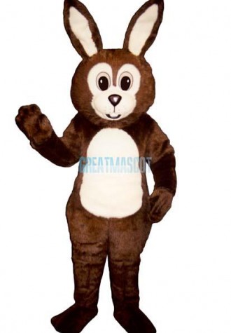 Brown Fat Bunny Mascot Costume