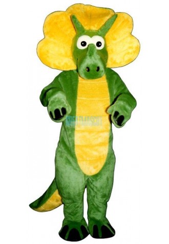 Green Triceratops Dinosaur Mascot Costume