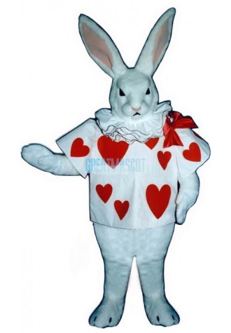 White Rabbit with Jacket Mascot Costume