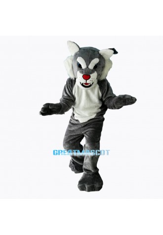 Grey Power Cat Wildcat Mascot Costume