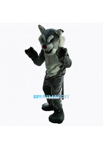 Grey Power Cat Wildcat Mascot Costume
