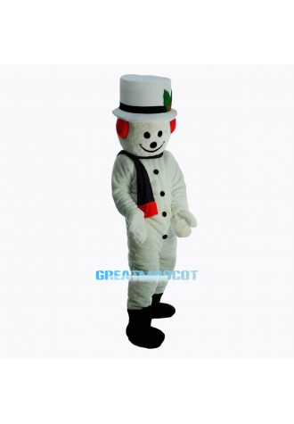 New Extra Round Snowman w Hat Scarf Mascot Costume