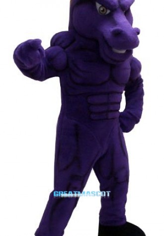 Purple Mustang Mascot Costume