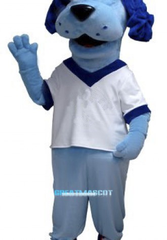 Cute Blue Dog Mascot Costume