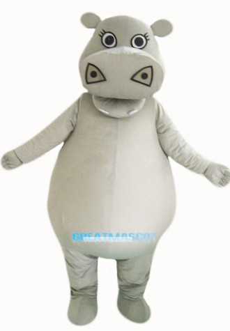 Big Fat Grey Hippo Mascot Costume