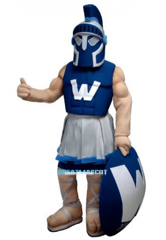 Blue Power Warrior Mascot Costume