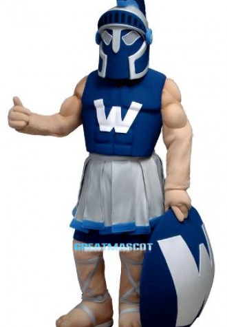 Blue Power Warrior Mascot Costume