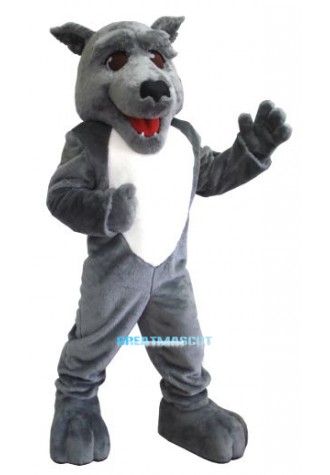 Cute Grey Wolf Mascot Costume