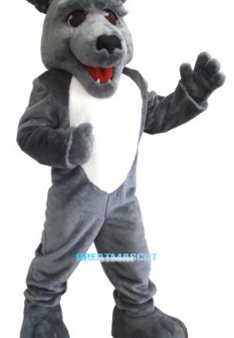 Cute Grey Wolf Mascot Costume