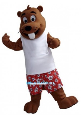Happy Beaver Mascot Costume