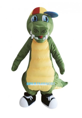Adult Green Crocodile Mascot Costume