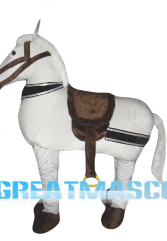 2 Person White Horse Mascot Costumes