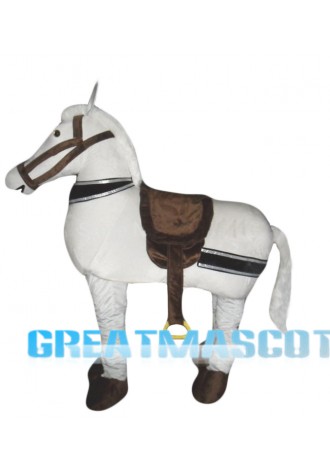 2 Person White Horse Mascot Costumes