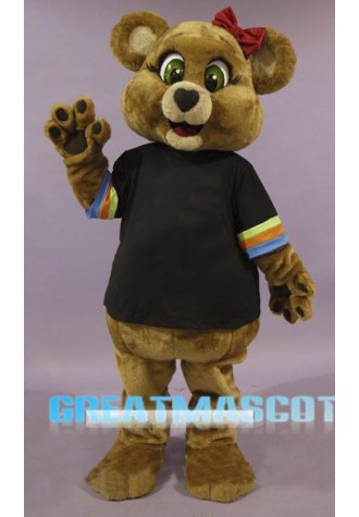 Cute Female Brown Bear Mascot Costume