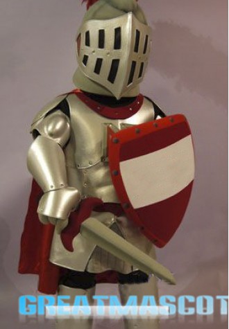 Red & Golden Knight Mascot Costume