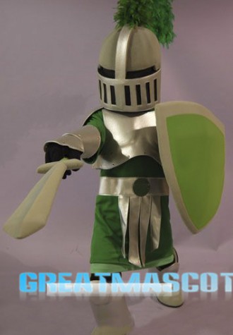 Green & Golden Knight Mascot Costume