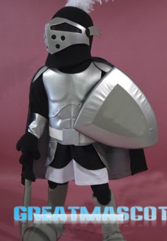 Silver Knight Mascot Costume Free Shipping