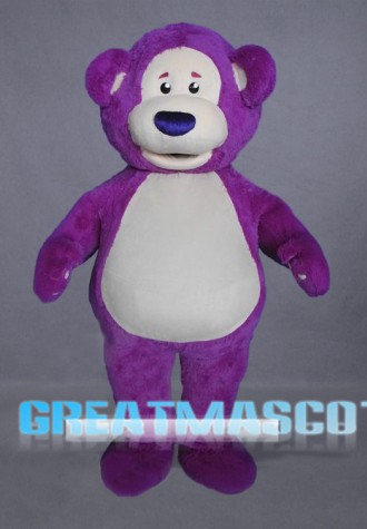 Purple Bear Mascot Costume