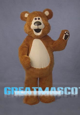 Happy Brown Bear Mascot Costume