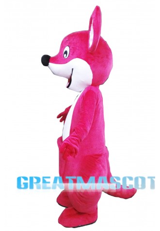 Red Happy Kangaroo Mascot Costume