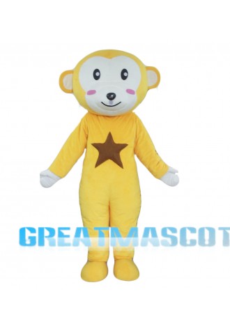 Yellow White Monkey Mascot Costume