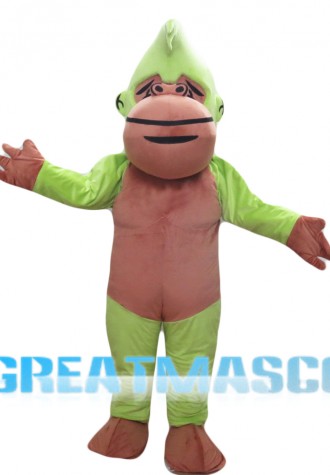 Green and Brown Chimpanzee Mascot Costume