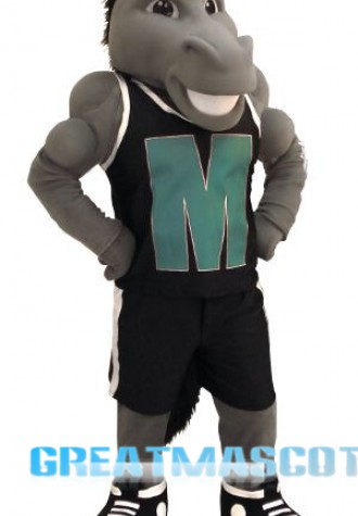 Grey Power Mustang Mascot Costume