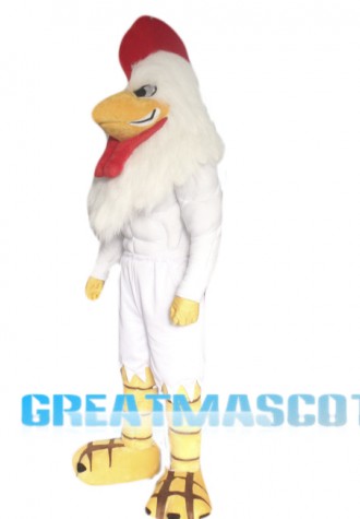 Power White Rooster Mascot Costume