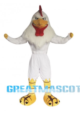 Power White Rooster Mascot Costume