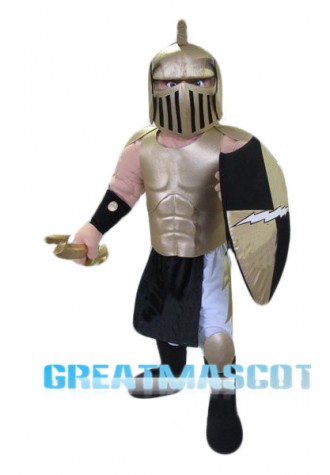 Golden Spartan Titan Trojan Mascot Costume
