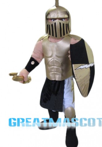 Golden Spartan Titan Trojan Mascot Costume