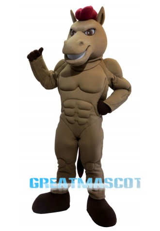 Power Brown Horse Mascot Costume