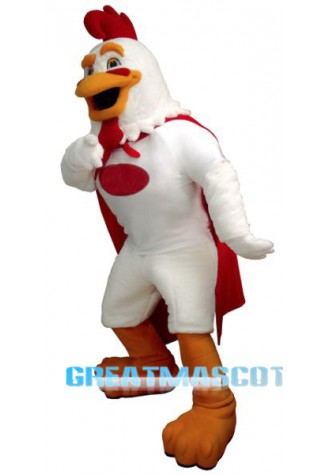 White Rooster Mascot Costume