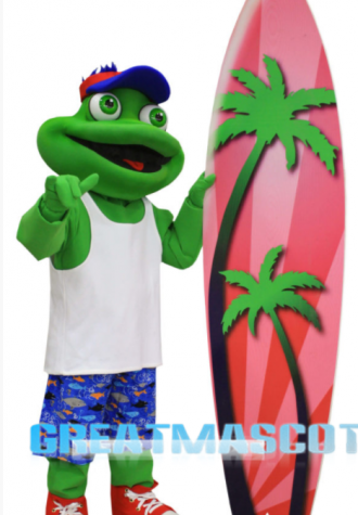 Surfer Frog Mascot Costume