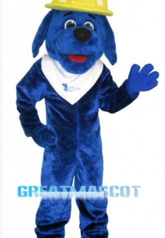 Blue Fire Dog Mascot Costume