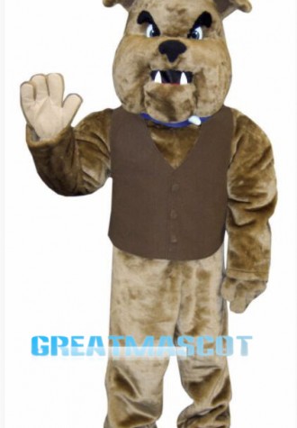 High Quality Brown Bulldog Mascot Costume