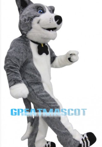 Cute Grey Dog Mascot Costume