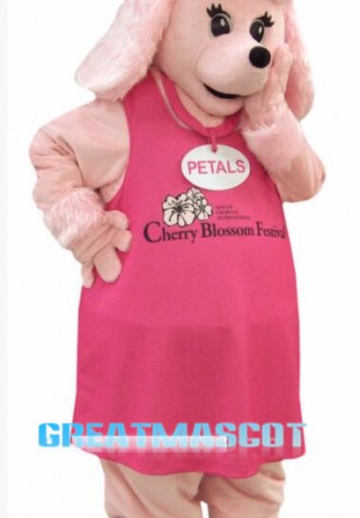 Pink Dog Mascot Costume