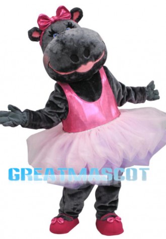 Ballerina Hippo Mascot Costume