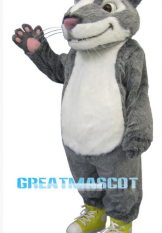 Grey White Hamster Mascot Costume