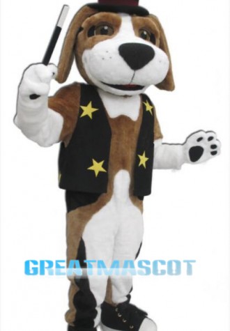 Brown White Dog Mascot Costume