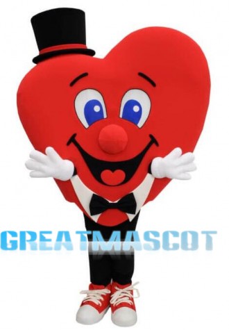 Health Heart With Top Hat Mascot Costume