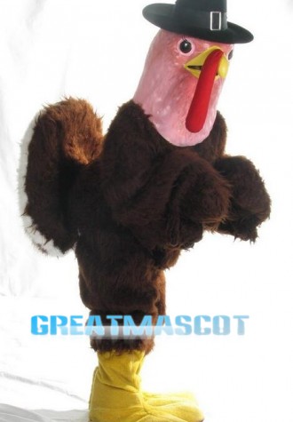 Pink Head Turkey Mascot Costume