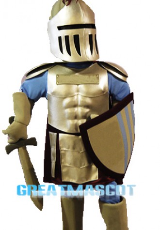 Blue &  Golden Knight Mascot Costume