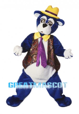 High Quality Blue Bear Mascot Costume