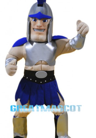 Blue Spartan Mascot Costume