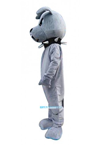 Grey Bulldog Mascot Costume